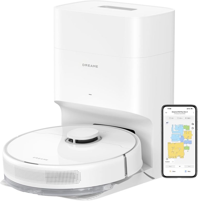 Dreame D10 Plus Gen 2 Robot Vacuum and Mop with Self-Emptying Base | LiDAR Navigation, 6000Pa Suction