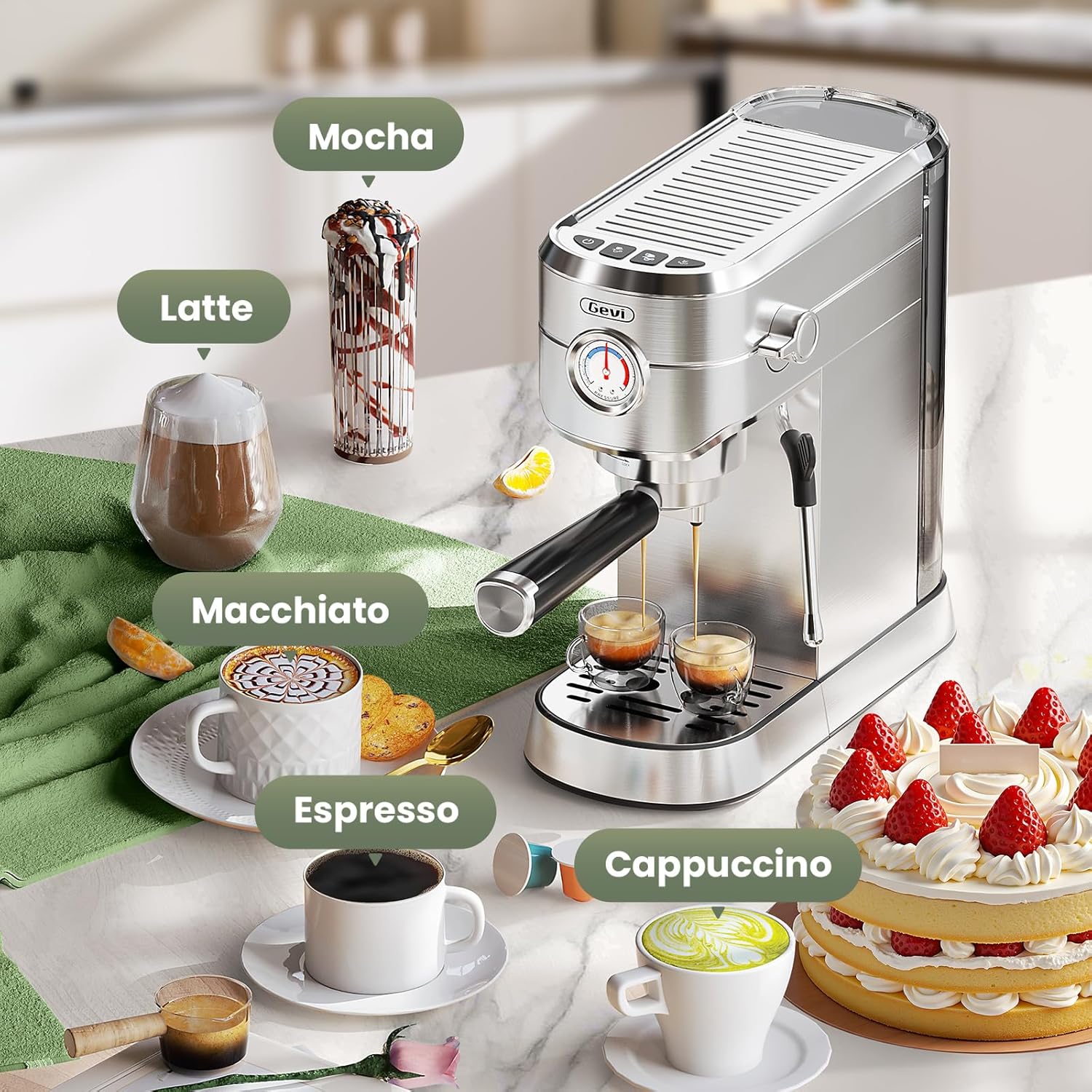 Gevi Espresso Machine – Portafilter Detail
