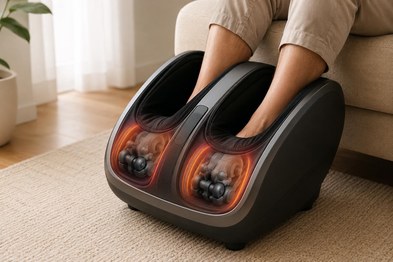 Beleduc BD-54B5 Foot Massager with Heat and Compression A Shiatsu Kneader Built for Larger Feet