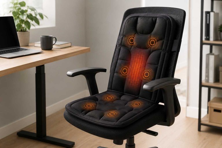 Beleduc Back Massager for Chair A Foldable Vibration Seat Pad With Heat