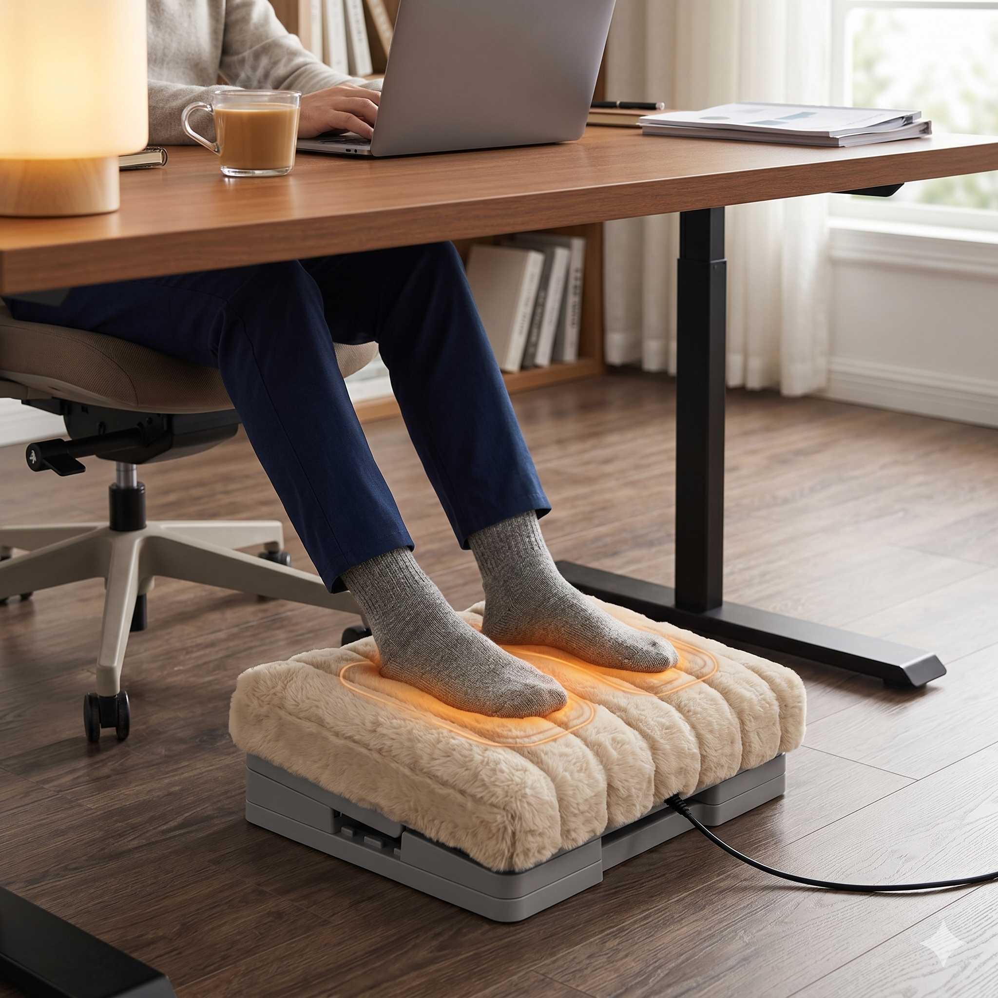 Comfier CF-5420A Heated Under-Desk Footrest Warmth, Massage, and 3 Height Settings for Long Workdays