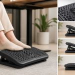 HUANUO Adjustable Desk Footrest Massage Surface and 3-Height Support for Under-Desk Comfort