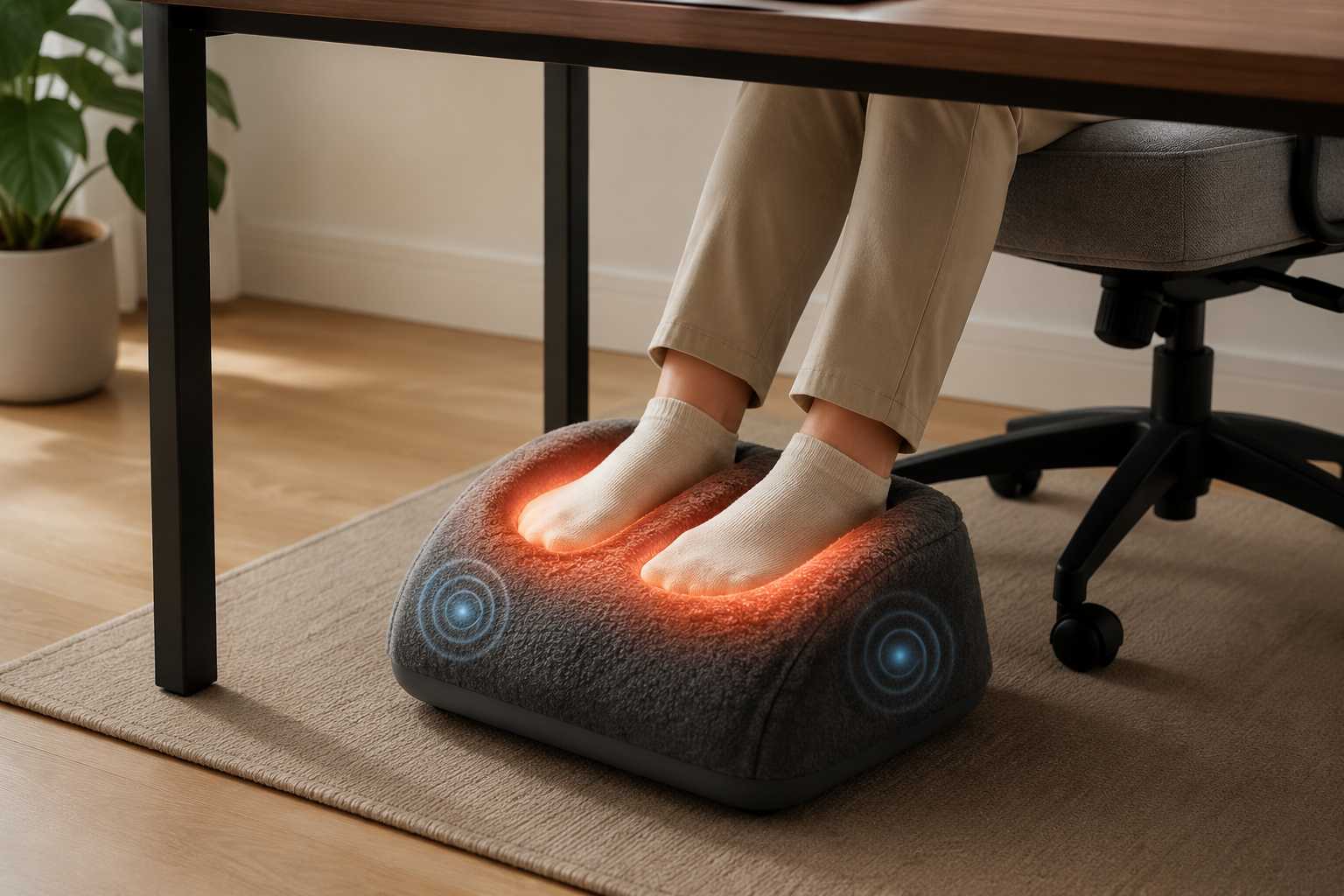 Snailax 535N Heated Foot Rest Under Desk A Foot Warmer With Heat and Vibration Massage