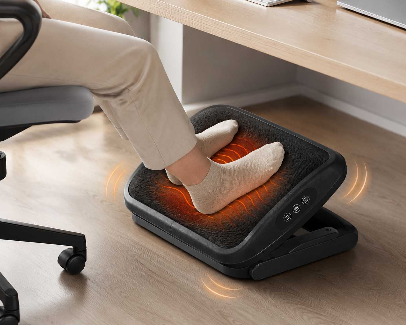 Snailax Vibration Footrest With Heat and Swing Function A Closer Look at This Under-Desk Footrest