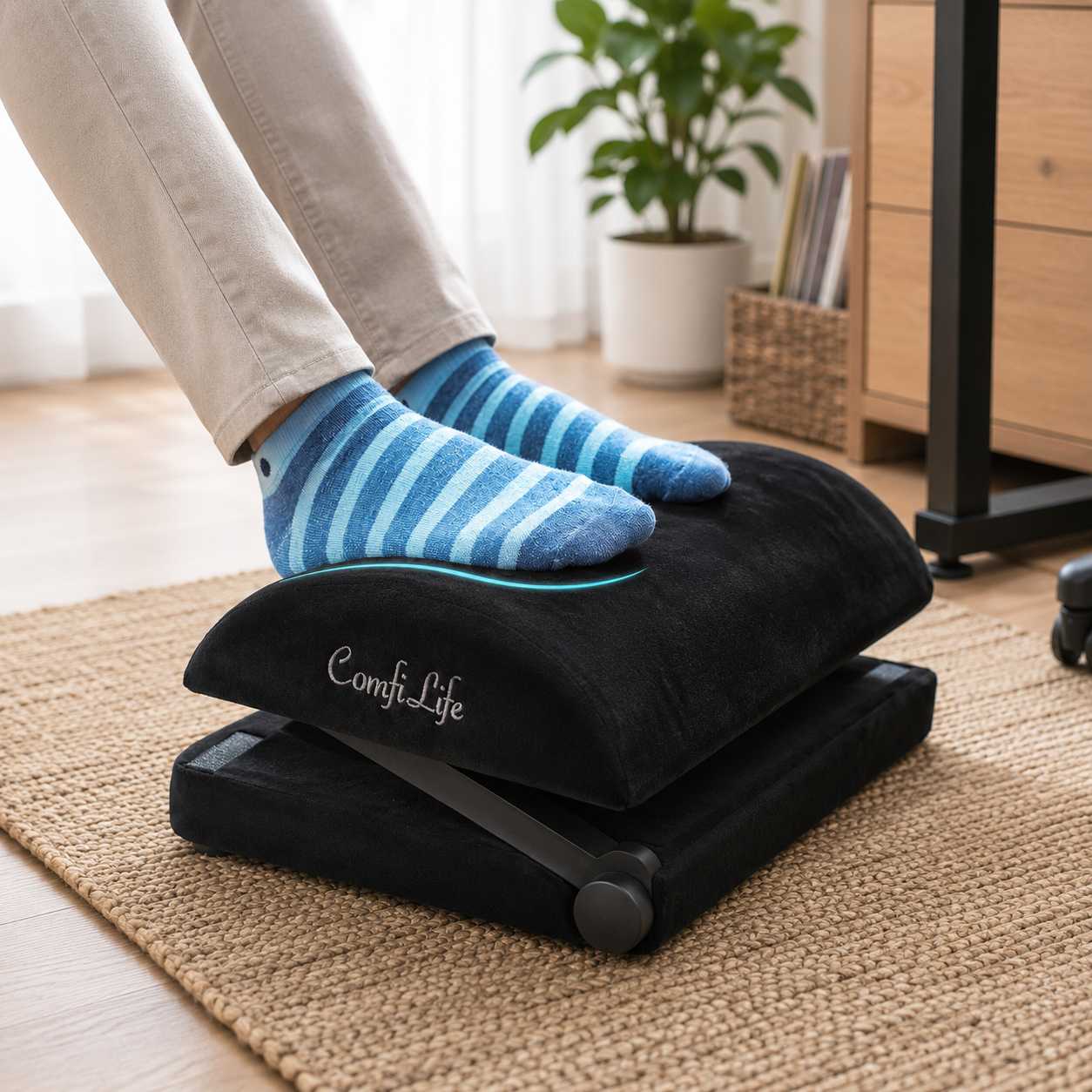 ComfiLife Adjustable Memory Foam Under Desk Footrest