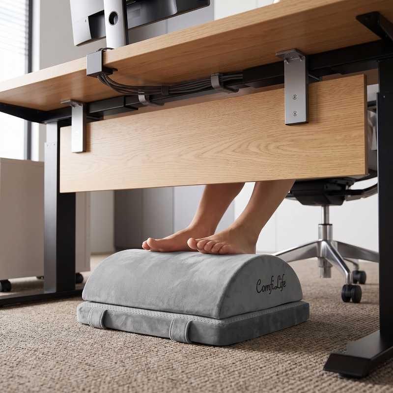 ComfiLife Memory Foam Under Desk Footrest, Teardrop Design