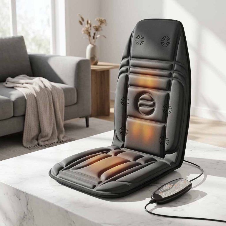 Heycool HY-110 Heated Back Massage Chair Pad with 10 Motors & Targeted Vibration Massage