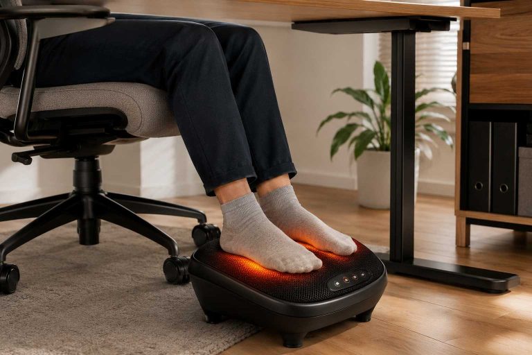 Snailax 535BLK Footrest Massager with Heat and Vibration
