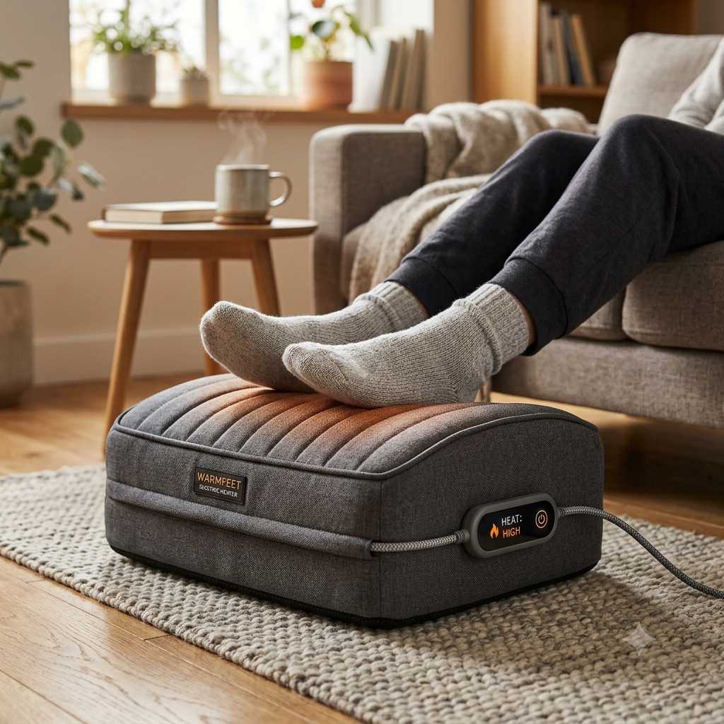 Heated electric footrest